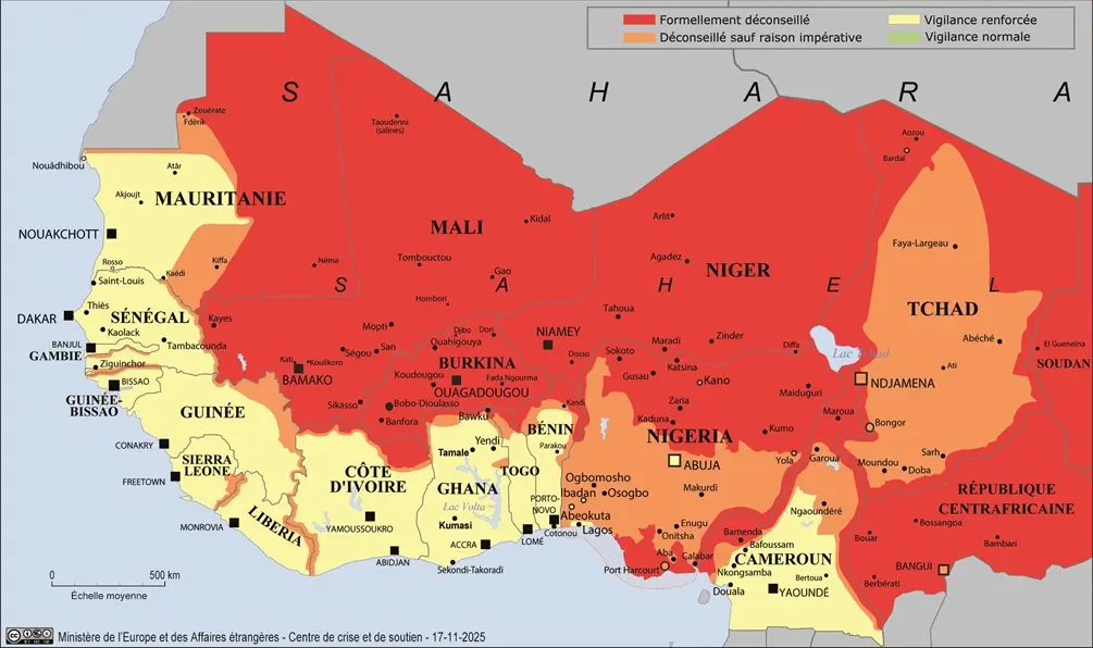 Carte Sahel : enjeux sécuritaires Carte Sahel : enjeux sécuritaires